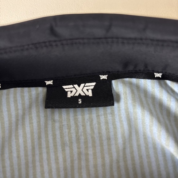 PXG Mens Small Blue/Black Performance Stretch Polo Shirt striped short sleeve - Picture 8 of 11